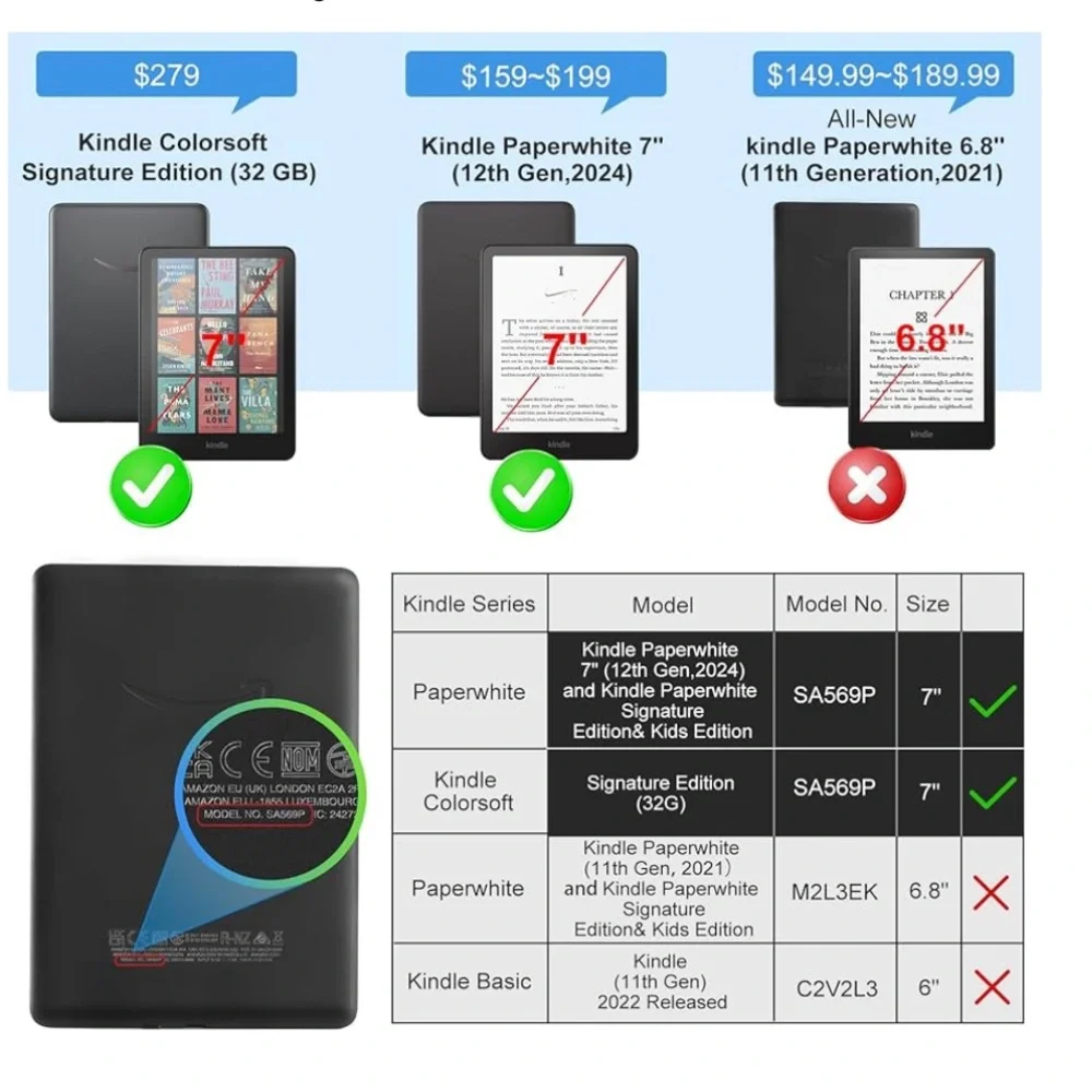 Cobak magnetic case for 7” kindle 12th generation